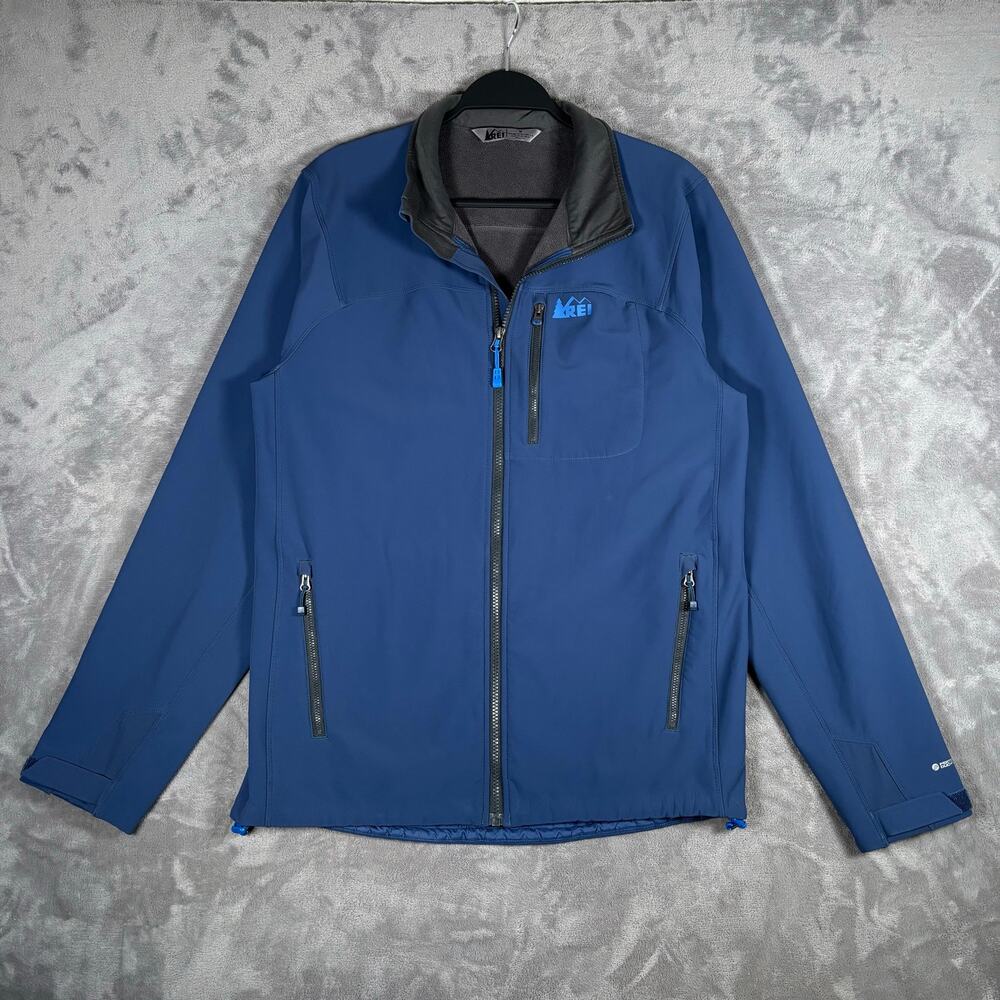 Men’s REI Pertex DuoFLO Softshell Fleece Jacket Blue Size M